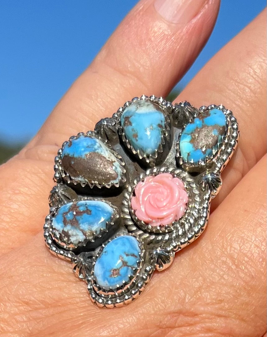 Golden Hills/Pink Conch Ring