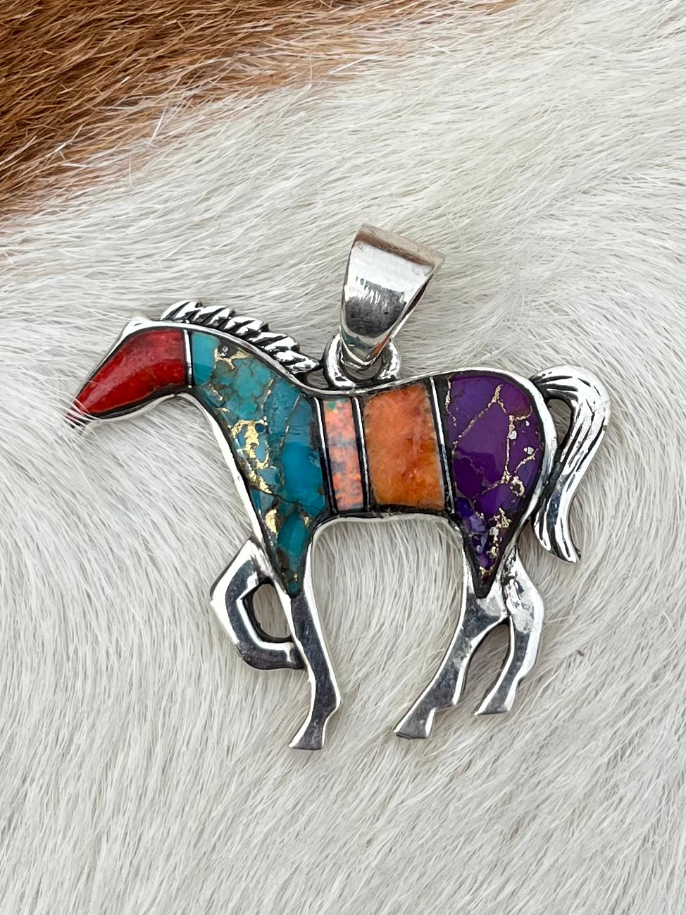 Multi Stone Inlay Pendant