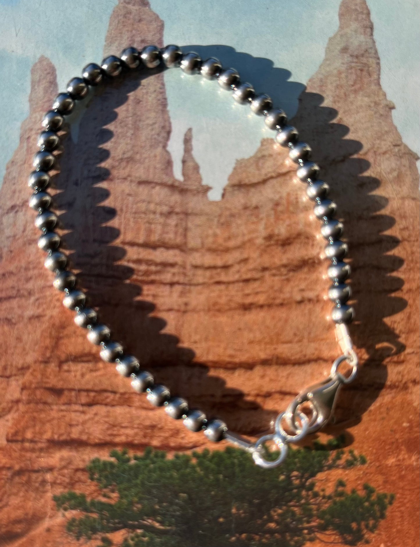 Sterling silver 4mm Pearls bracelet