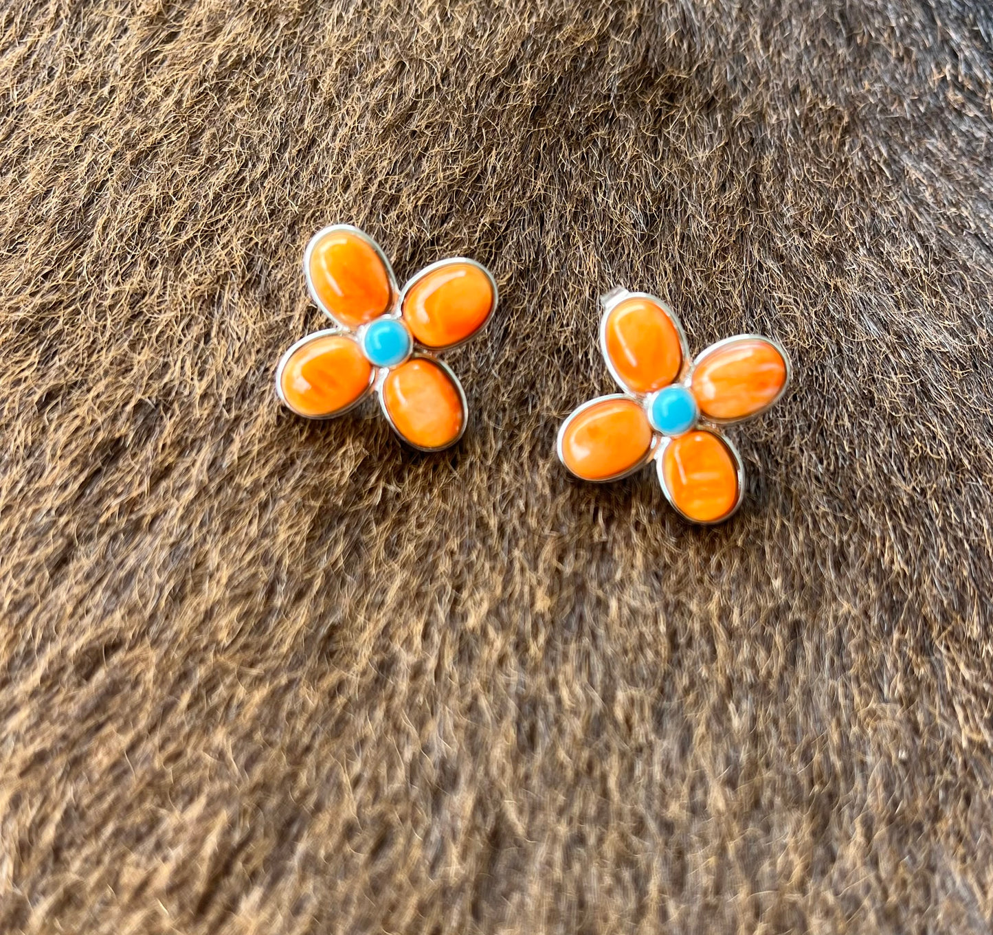 Orange Spiny/Kingman Earrings