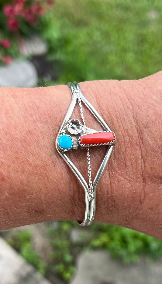 Coral Kingman cuff