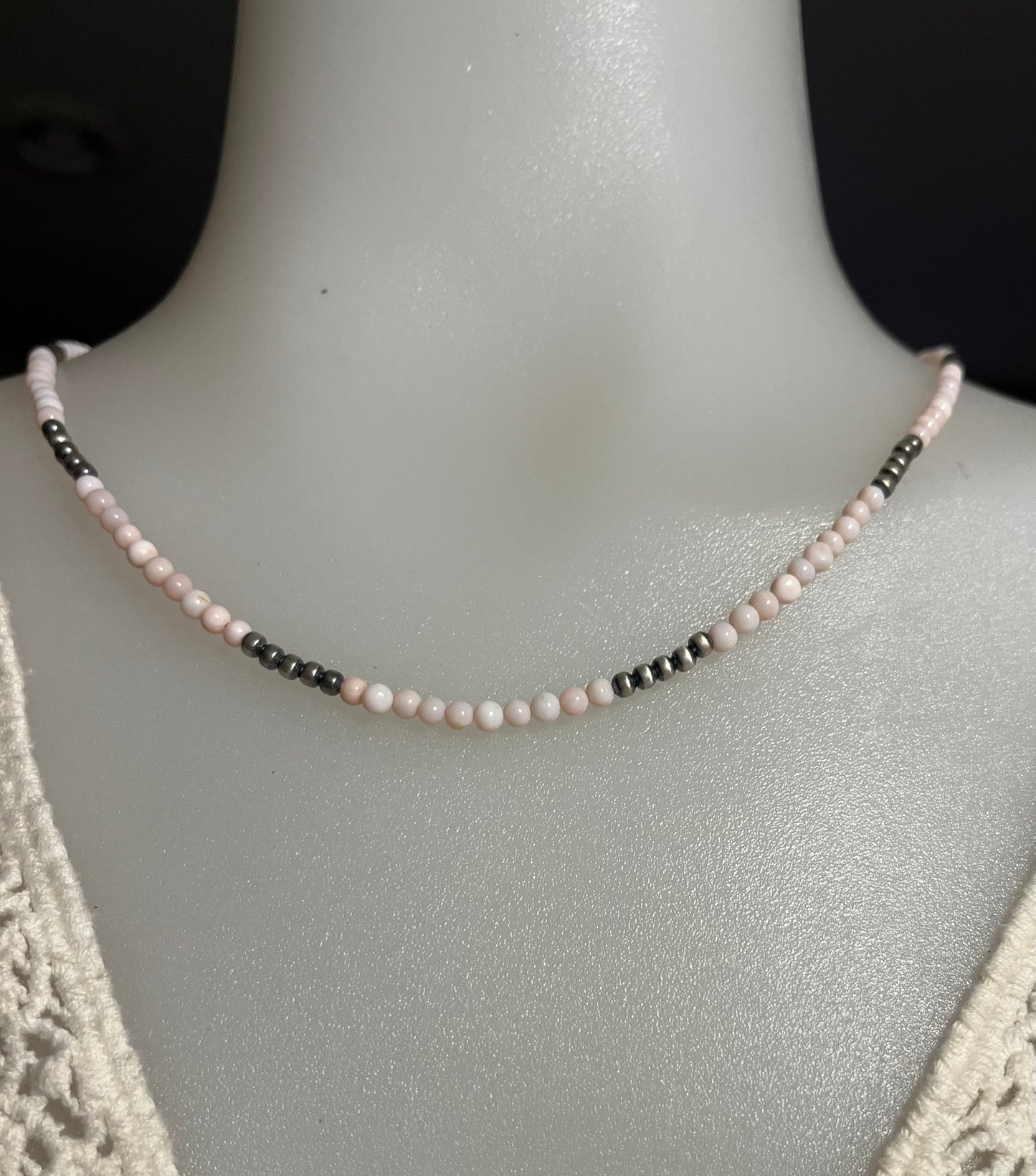 Pearls w Pink Opal