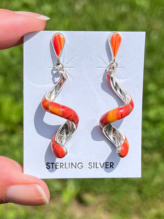 Orange Spiny Oyster Earrings