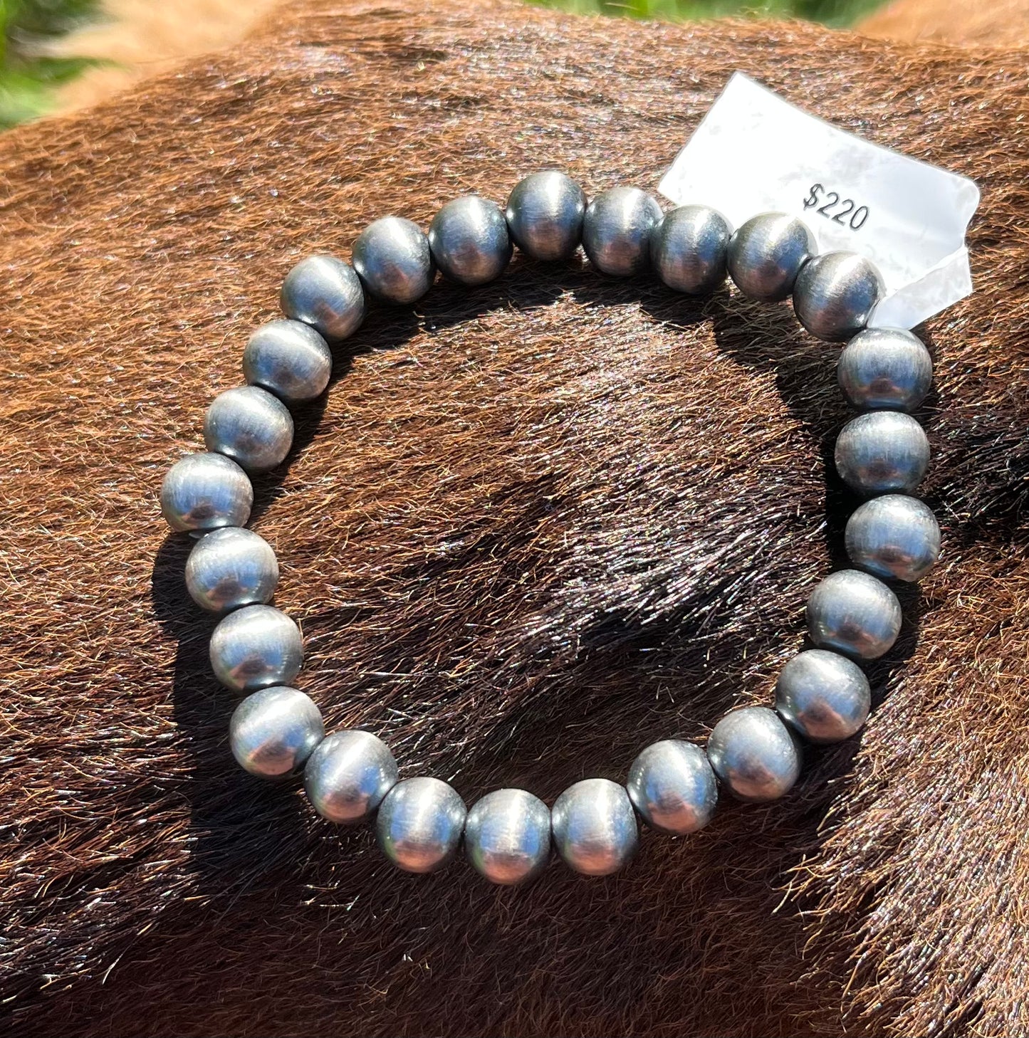 Sterling Silver 8mm Pearls Bracelet