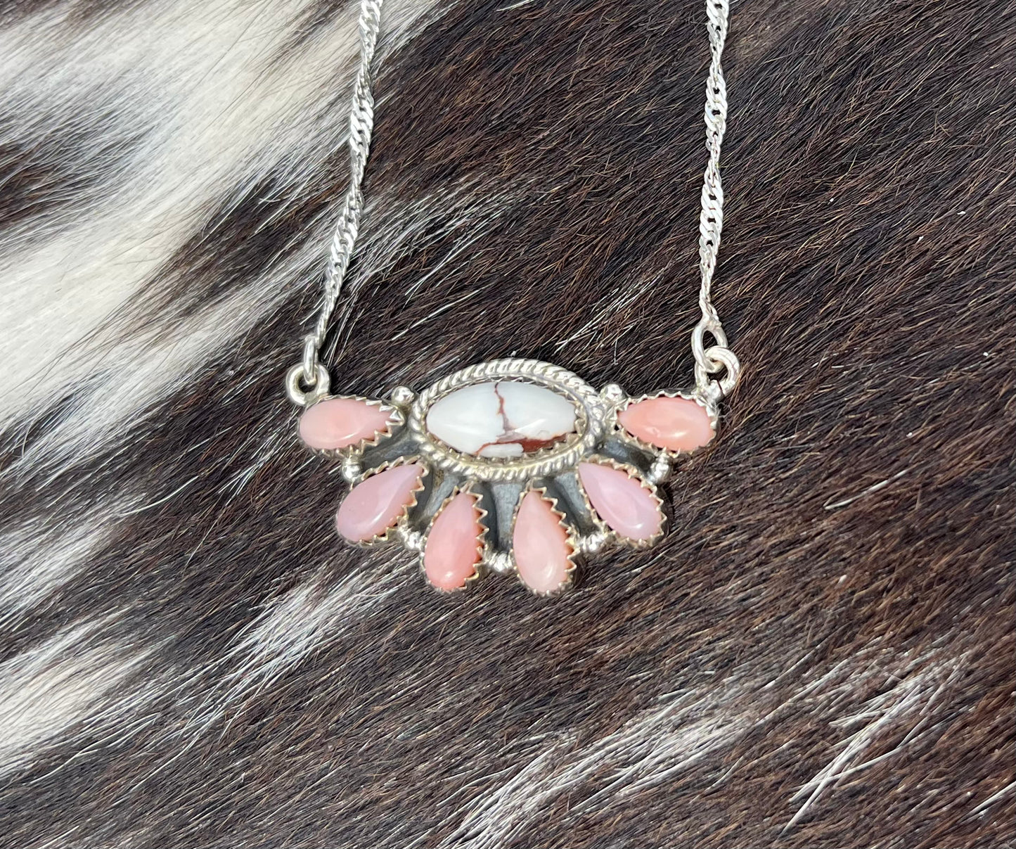 Pink Opal/Wild Horse Necklace